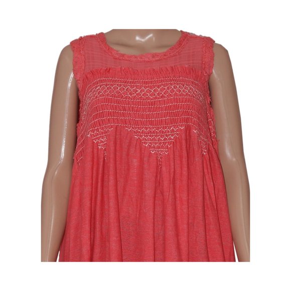 FREE PEOPLE Sea Breeze Tunic Tank Top in Coral BRAND NEW W/TAGS $128 MSRP - Picture 7 of 11